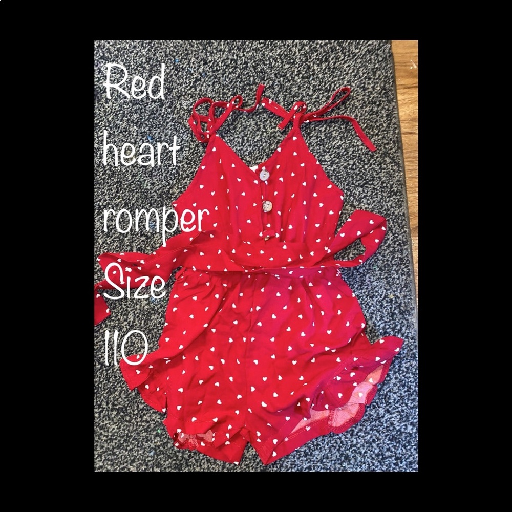 Red heart boutique Romper. Size 110
